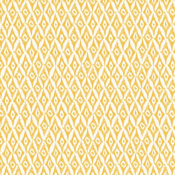 Ikat Diamonds in Lemon on Cream