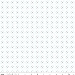 Swiss Dot in Aqua on White