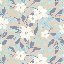 Frosty Floral in Silver Birch