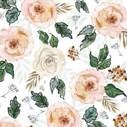 Large Frosted Floral in Snow White