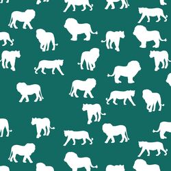 Lion Silhouette in Emerald