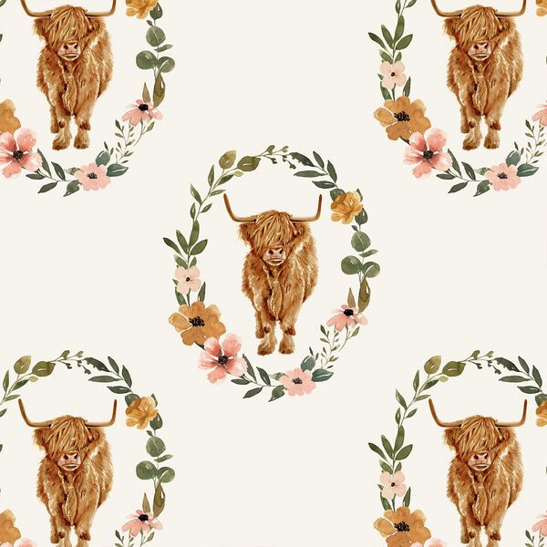 Highland Cow in Cream