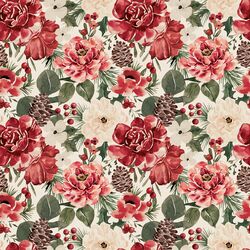 Pinecone Floral in Cream