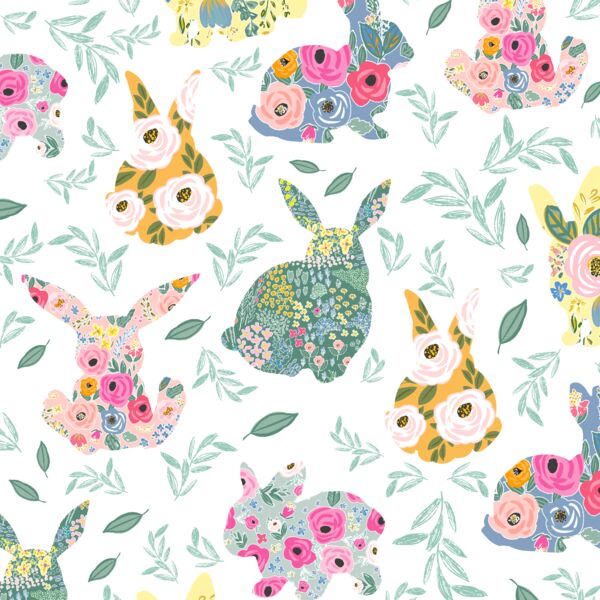 Floral Bunnies in Frolic