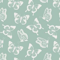 Fluttering Butterflies in Aqua Spring