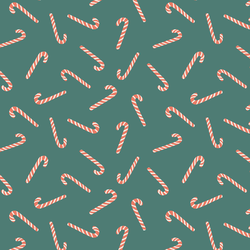 Candy Canes in Pine Green