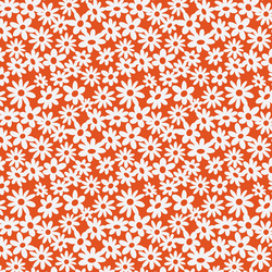 Groovy Daisies in Tomato Red