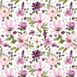 Meadow Florals in White