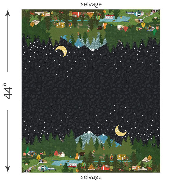 Paper Trails Double Border Panel in Multi