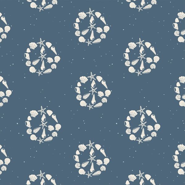 Peace Shells in Ocean Blue