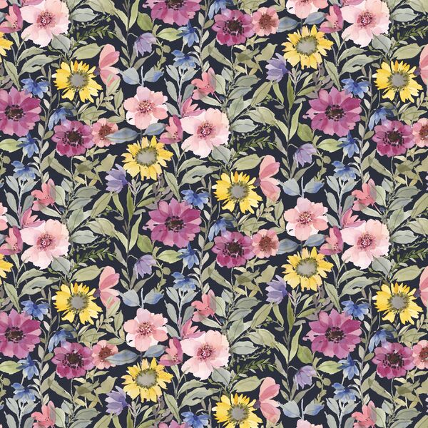 Little Flower Press in Navy Blue