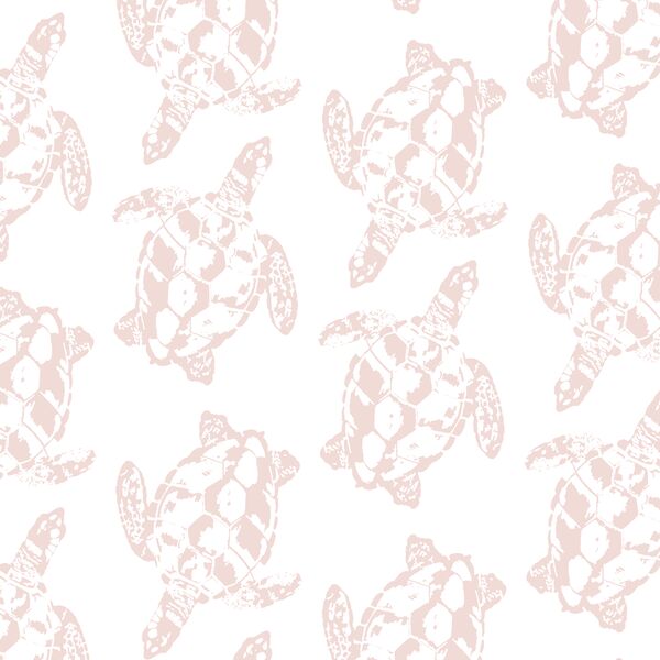 Honu in Hibiscus on White