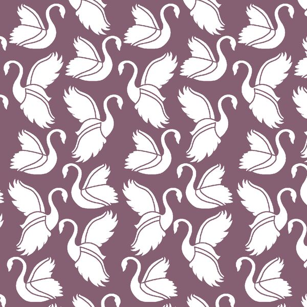 Swan Silhouette in Mulberry