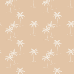 Sketched Palms in Malt Brown