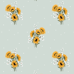 Helianthus Bouquet in Light Green