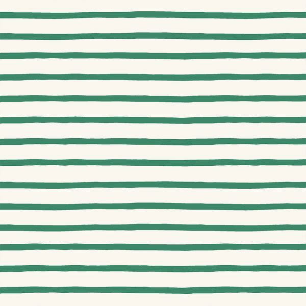 Winter Stripe in Crisp Green on Cream
