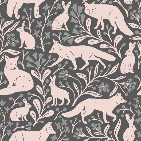 Foxes and Hares in Dark Gray