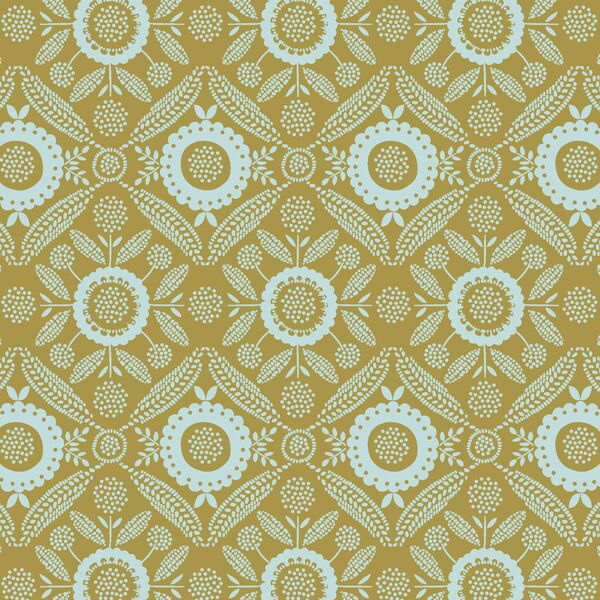 Foulard in Gold and Glacier Blue