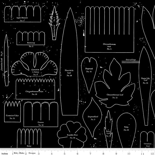 Posie Patterns in Black