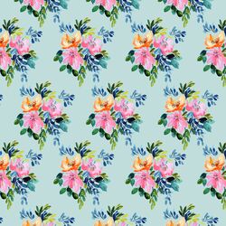 Tropical Bouquet in Glacier Blue