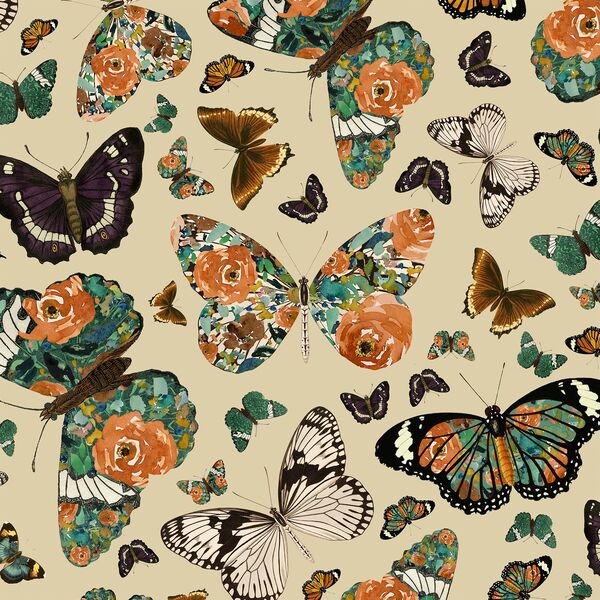Autumn Butterfly in Soft Taupe