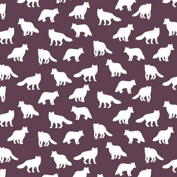 Little Fox Silhouette in Raisin