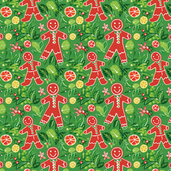 Little Gingerbread Men in Holly