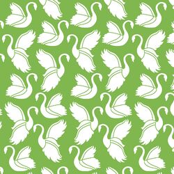 Swan Silhouette in Greenery