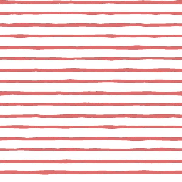 Artisan Stripe in Poppy on White