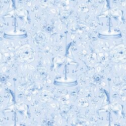 Carousel Horse in Sky Blue