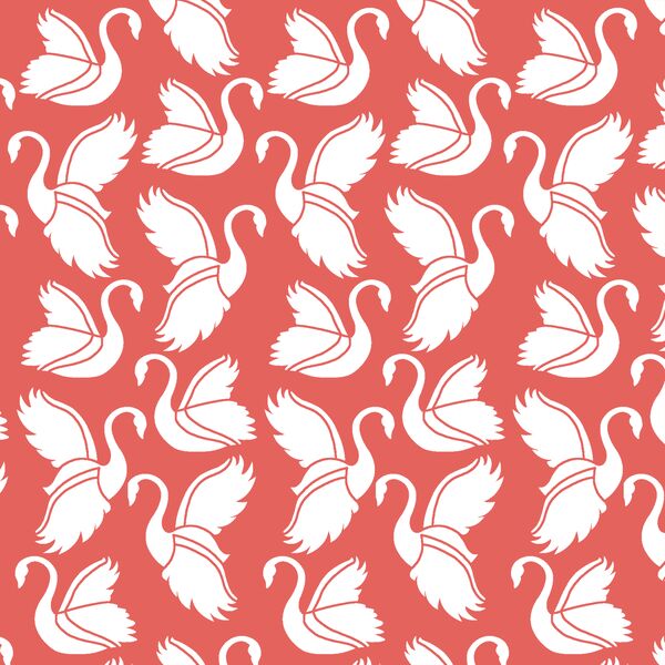 Swan Silhouette in Salmon