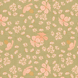 Scattered Florals in Light Olive