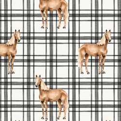 Country Horse in Farmhouse Plaid