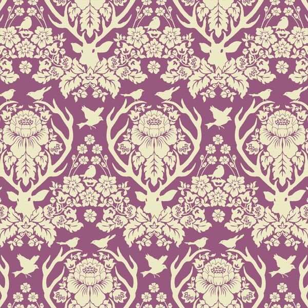 Little Antler Damask in Lavender