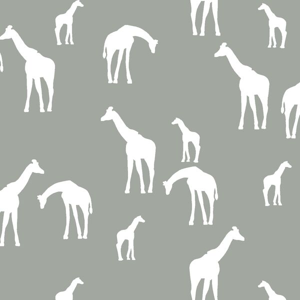 Giraffe Silhouette in Sage