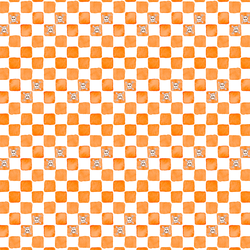Skull Checkers in Creamsicle