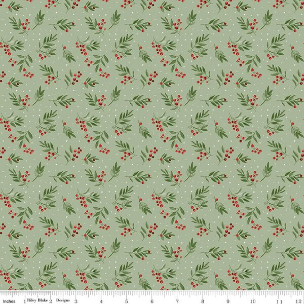 Tossed Berries in Light Green