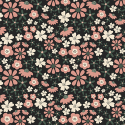 Groovy Autumn Floral in Black