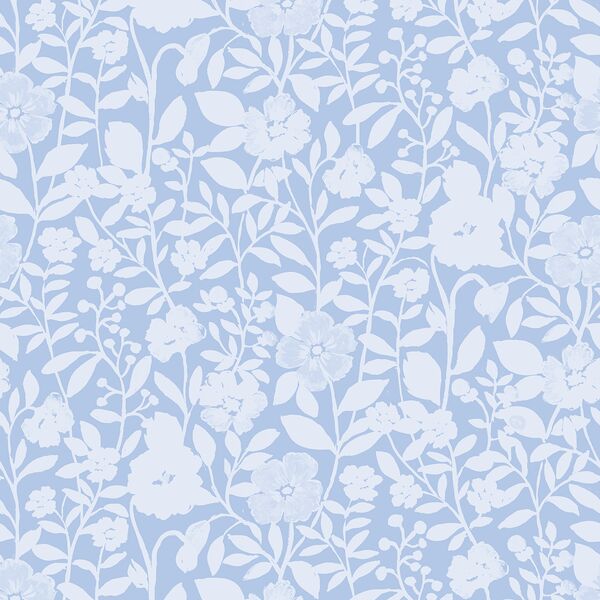 Tonal Wildflowers in Paradise Blue
