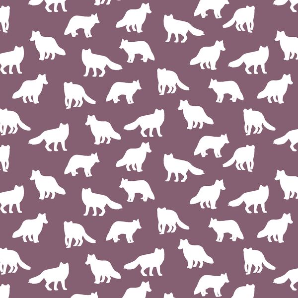 Little Fox Silhouette in Mulberry