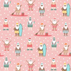 Surfin Santas in Pink Sand Beach