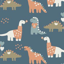 Dino Love Ya in Slate Blue