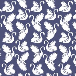 Swan Silhouette in Indigo