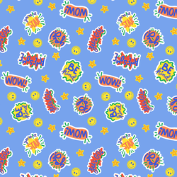 Happy Stickers in Pool Blue