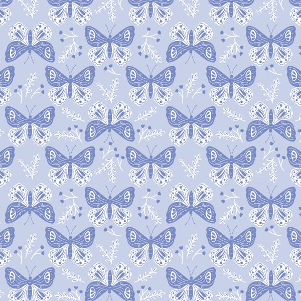 Pretty Butterflies in Periwinkle Blue
