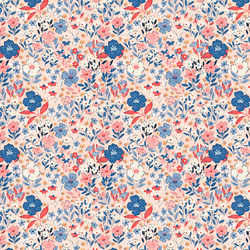 Little Flower Filled Fields in Soft Pink
