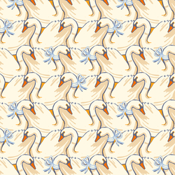 Graceful Swans in Feathered