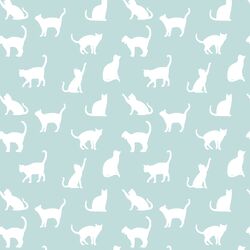 Cat Silhouette in Glacier Blue