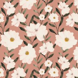 Big Wildflowers in Dark Pink Sand