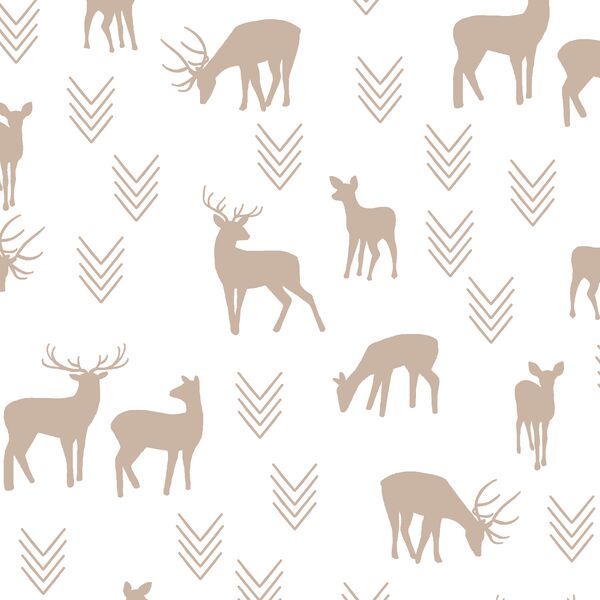 Deer Silhouette in Sand on White